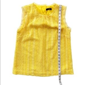 J. CREW | Yellow Mixed Lace Sleeveless Blouse